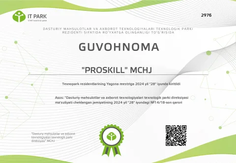IT Park guvohnomasi